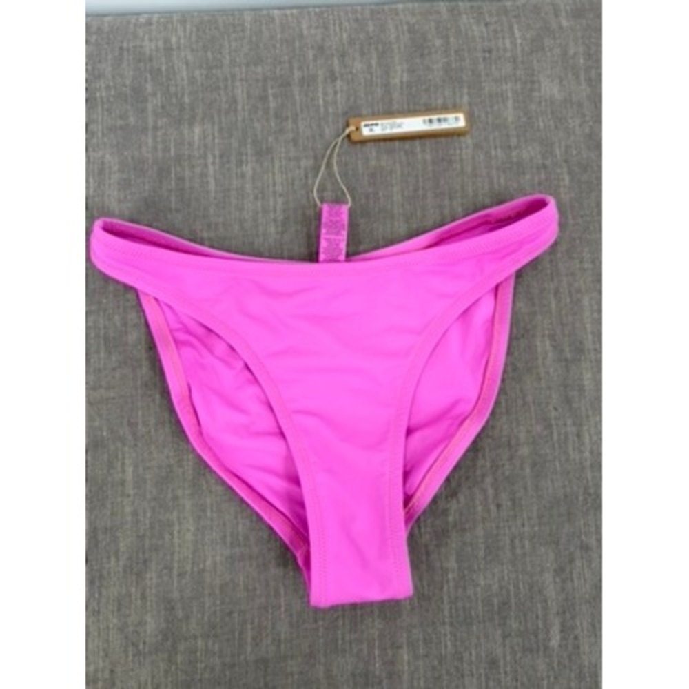 SKIMS Recycled Swim Mid Coverage Bikini Bottom Neon Orchid Pink Size XS NWT